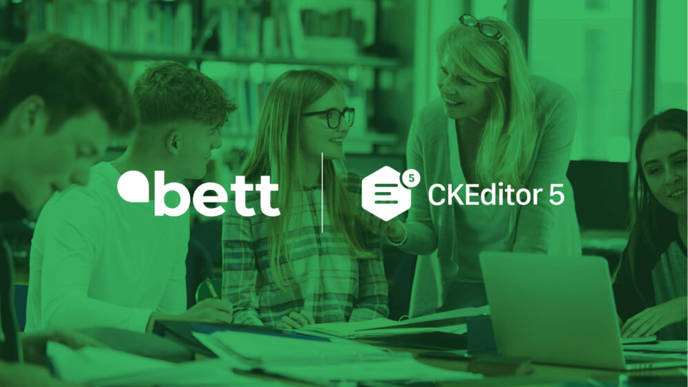 Bett + CKEditor on the front and in the background people discussing on some project